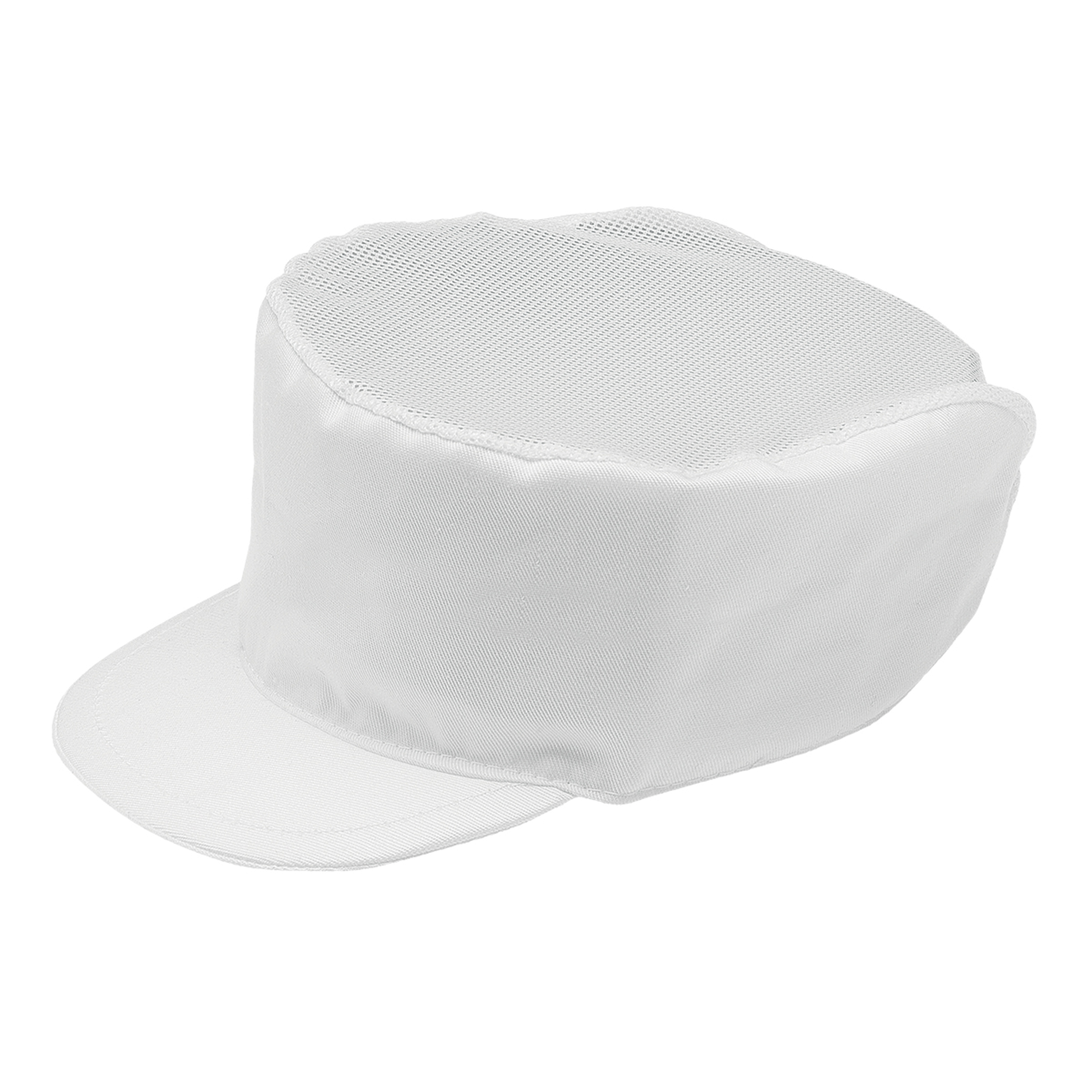 Cuffia Cappellino Bianco Alimentare In Rete e VISIERA DONNA per Cucina POSTA 
